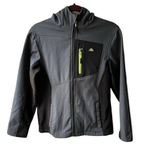 Snozu Performance Soft Shell Jacket Gray Kids Size L 14-16 Hoodie Skiing - Picture 3 of 11